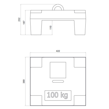 Wzorzec masy klasy M1 - 100 kg - żeliwo malowane